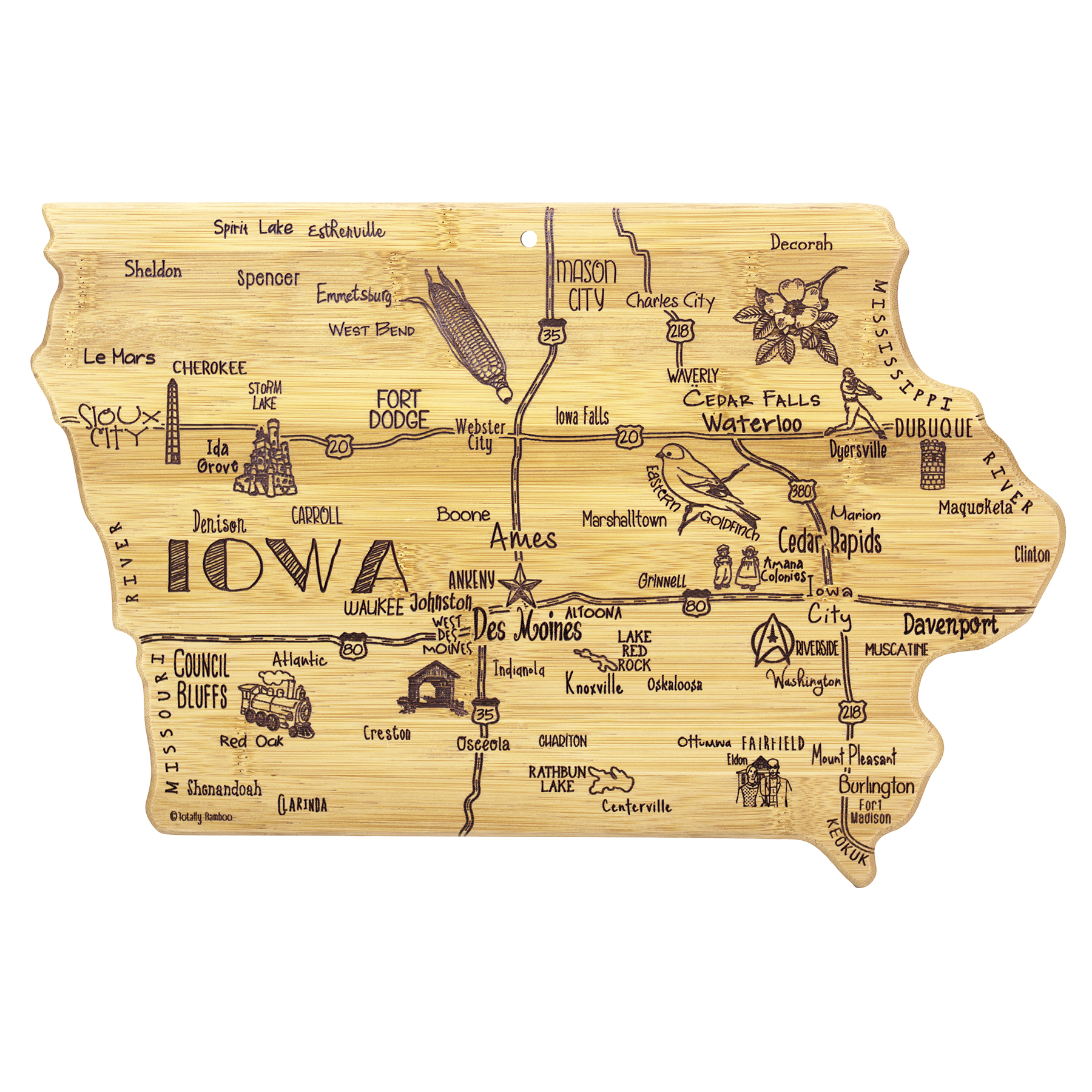 Destination Iowa Cutting & Serving Board 7