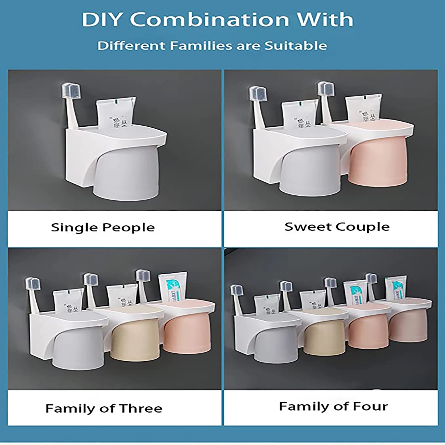 Wall-Mounted Toothbrush Storage Racktooth Cup Holder 5