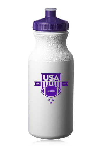 20 oz. White Water Bottles with Push Cap 25