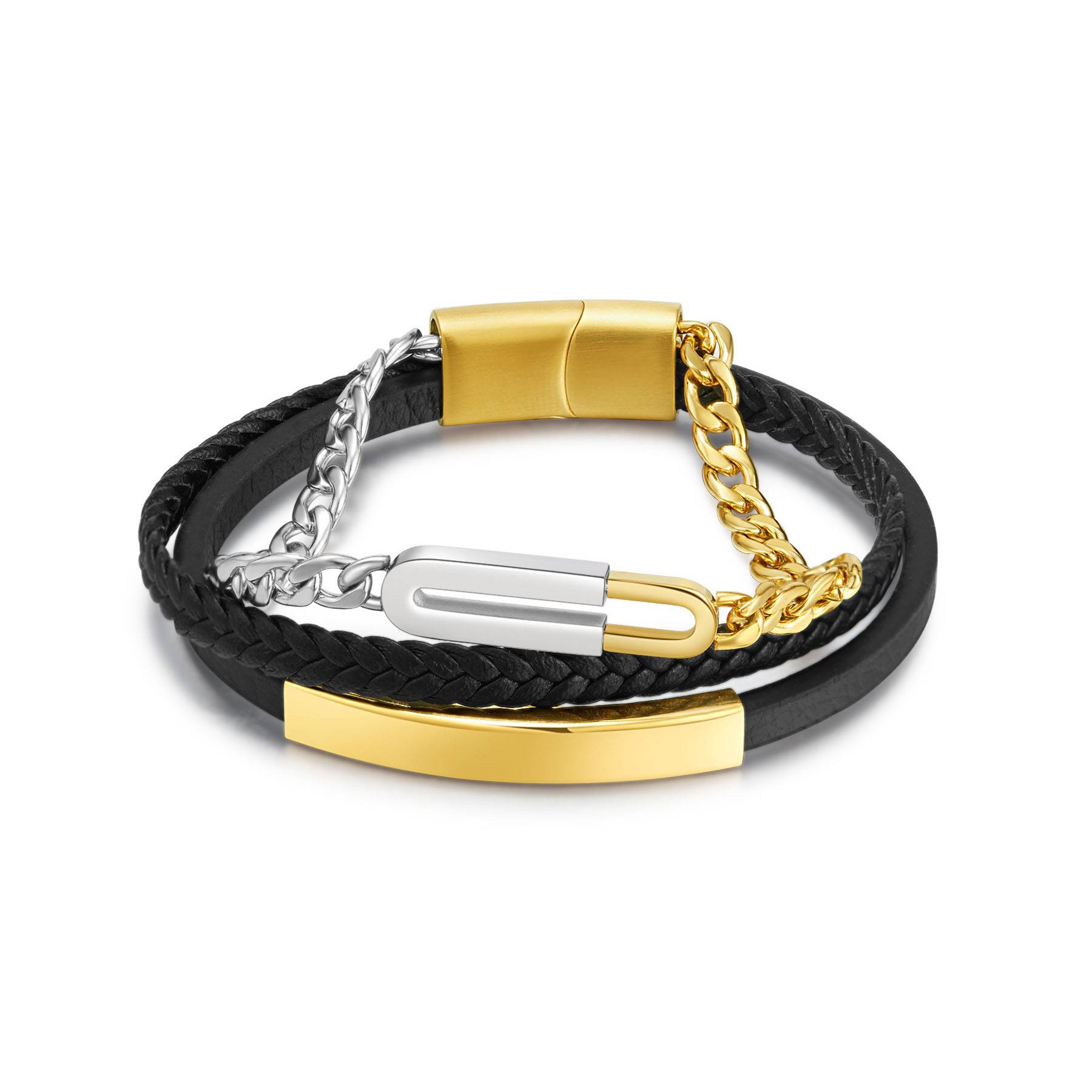 Multi layer woven leather bracelet 4