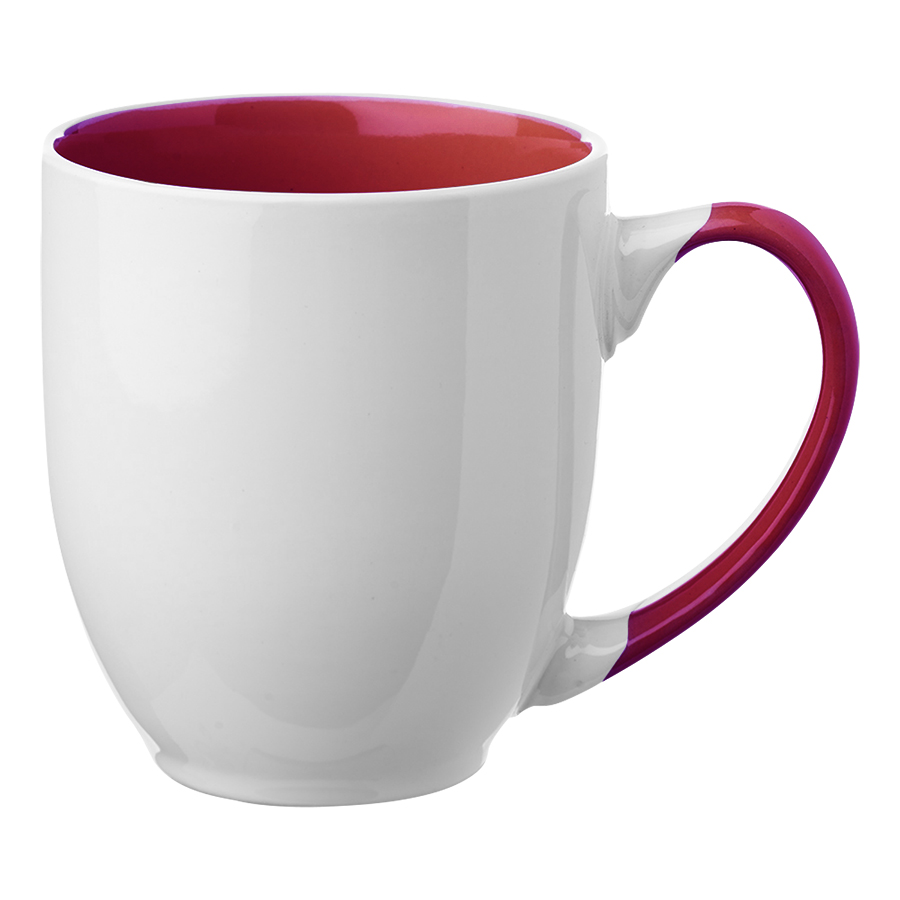 Two-Tone Bistro Style Ceramic Mug with Contrasting Handle, 20