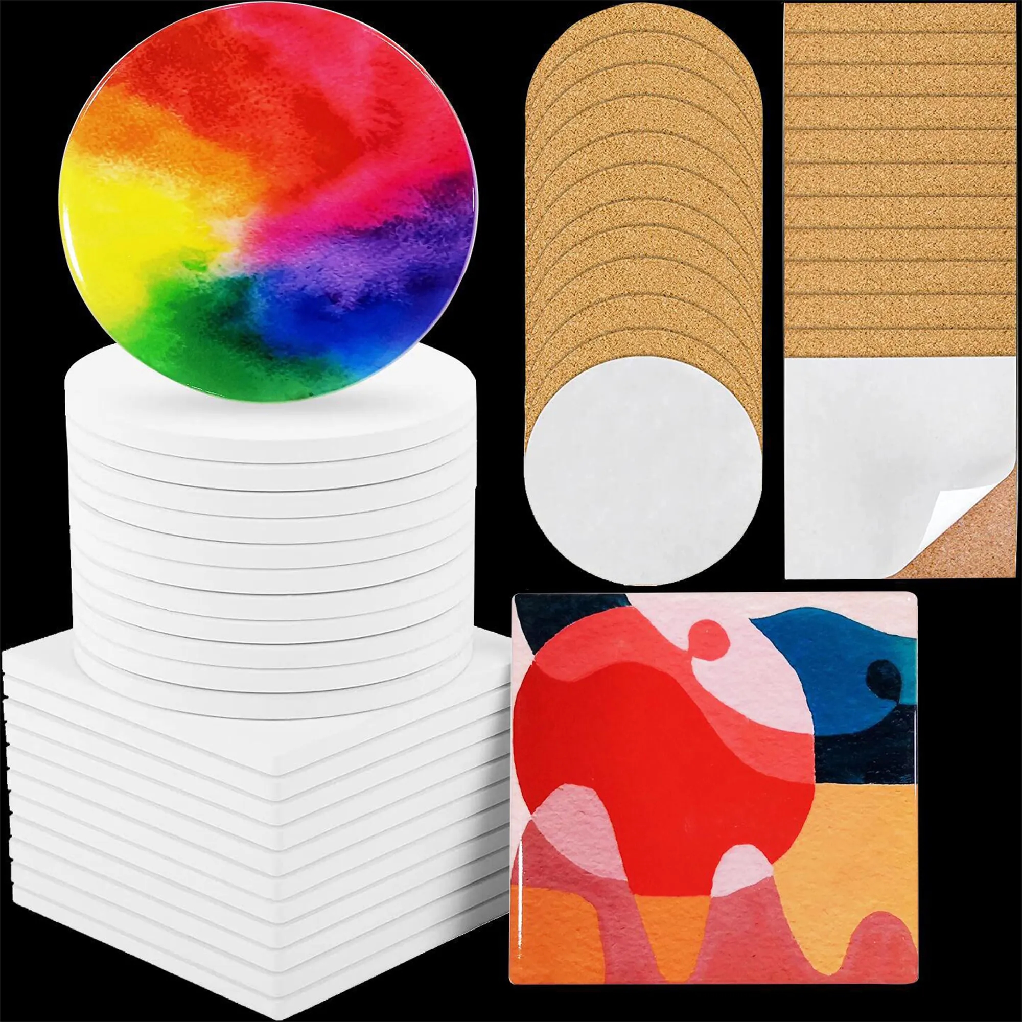 Full Color Imprint Round Ceramic Coasters 5