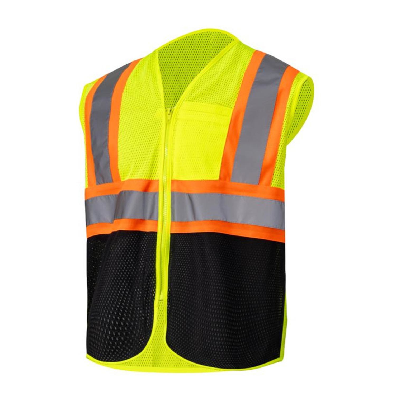 3.8 Oz. Polyester Class 2 Color Block Reflective Tape Safety Vest With Pocket 5
