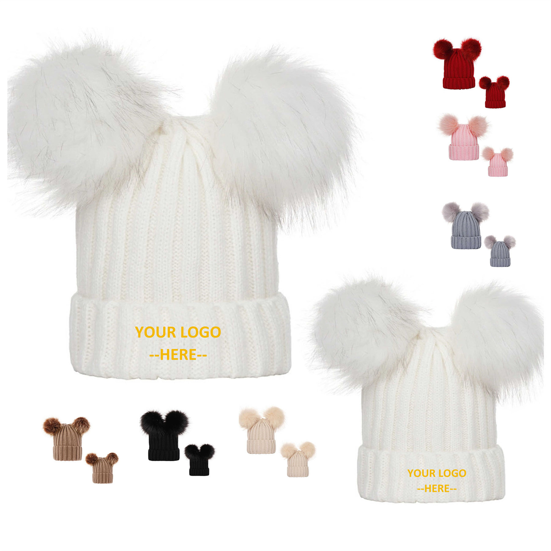 Mom And Kid Knit Hat 2