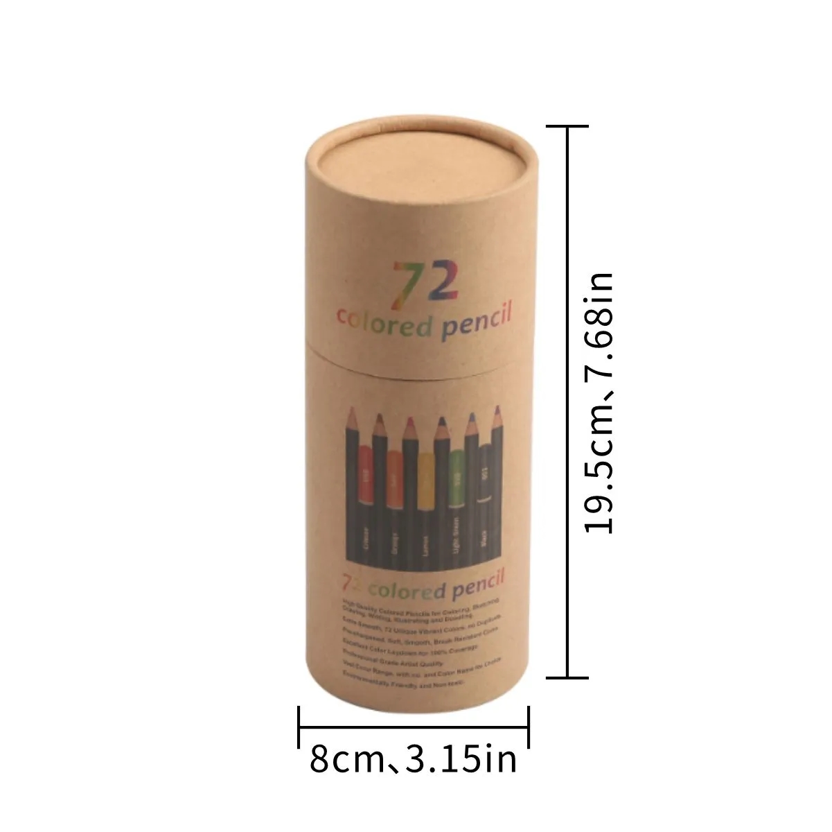 Wood 72 Color Artist Grade Colored Pencil Set With Sharpener 6