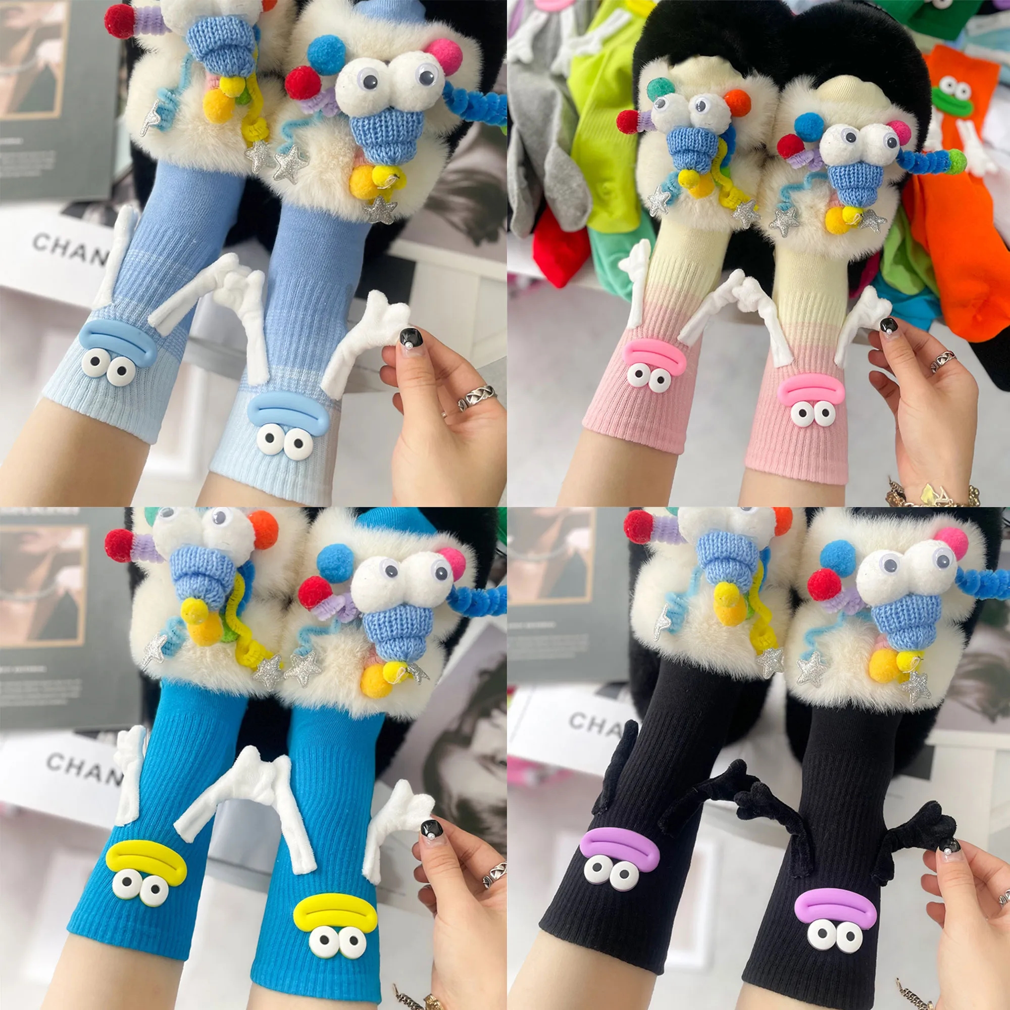 Trendy Cute Candy Ugly Big Mouth Magnetic Mid Calf Socks 8
