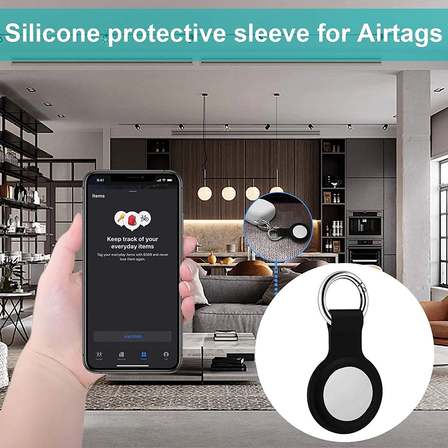 Airtags Cover / Round Case with Keyring 2