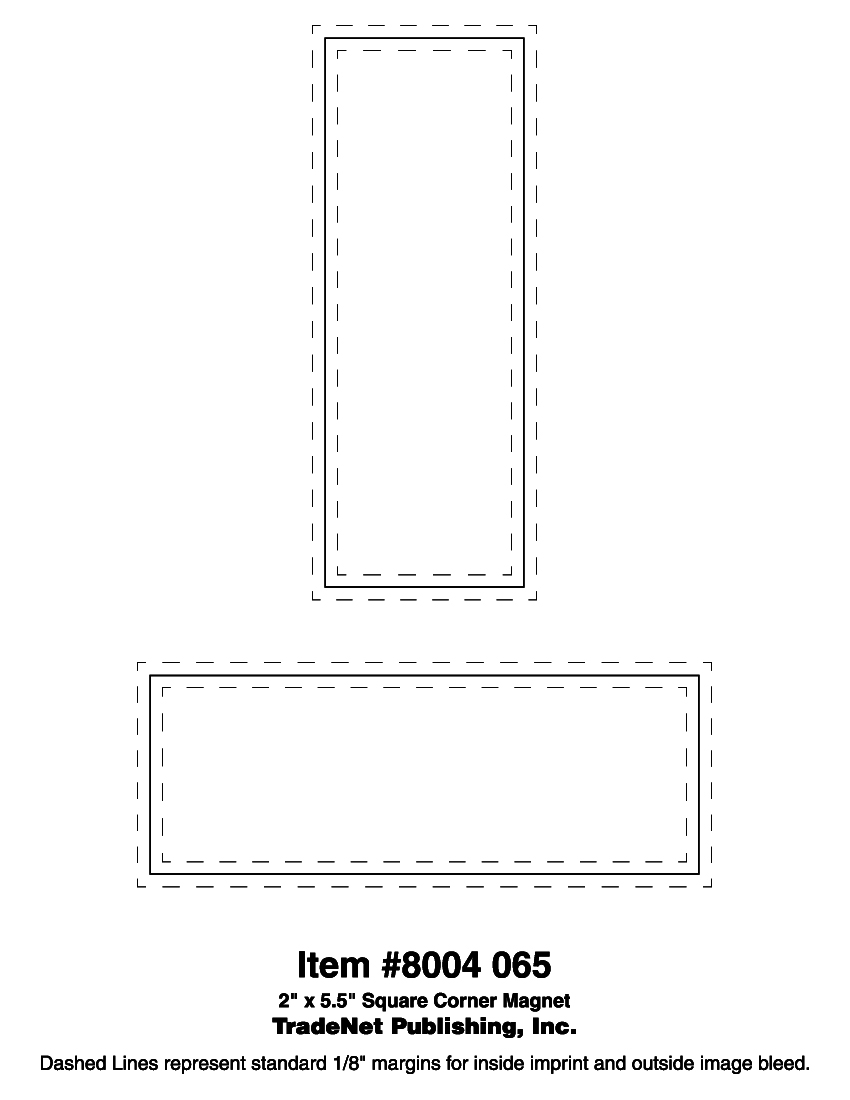 Magnet - 2x5.5 Square Corners - 25 Mil. 4