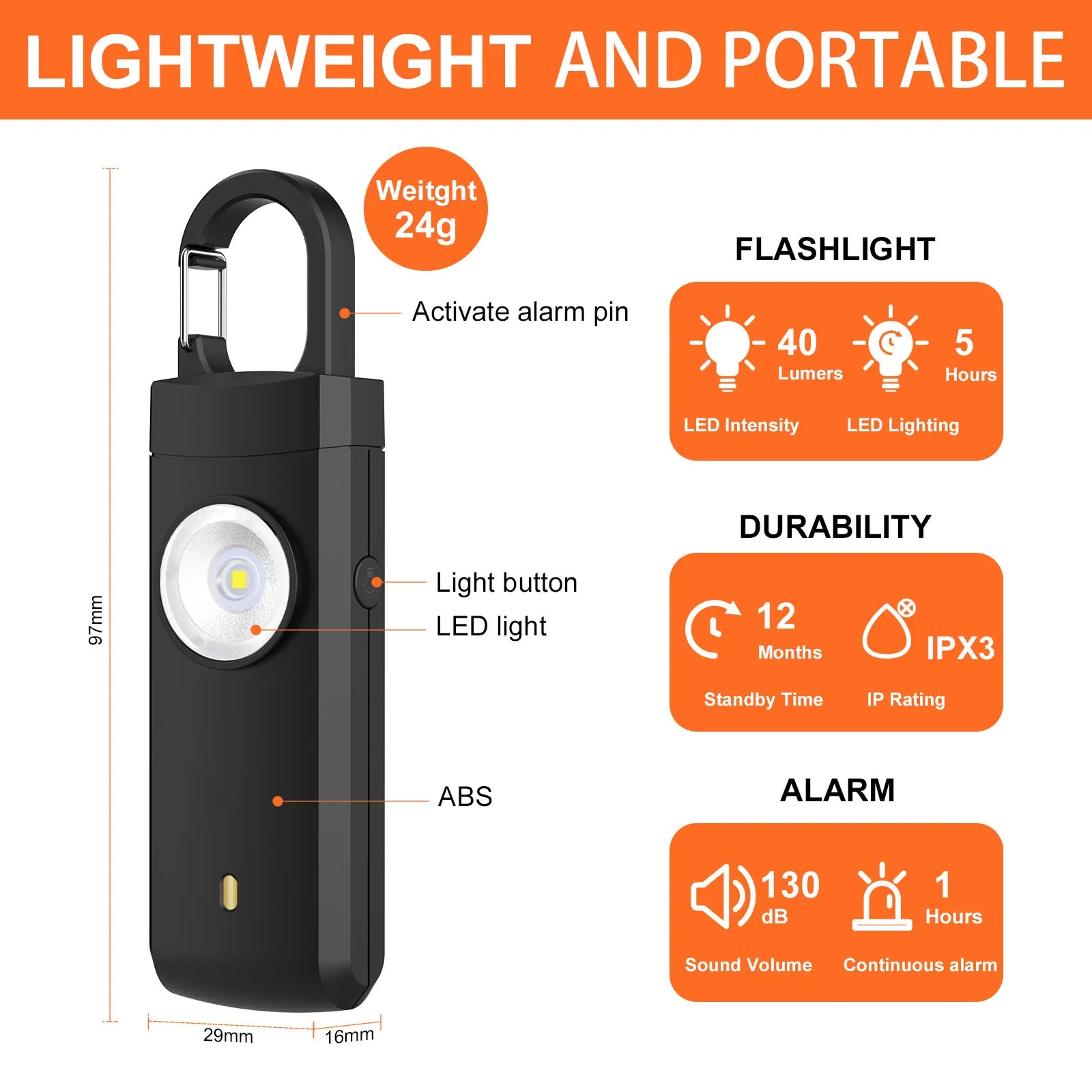 130DB Emergency Personal Safety Alarm 3