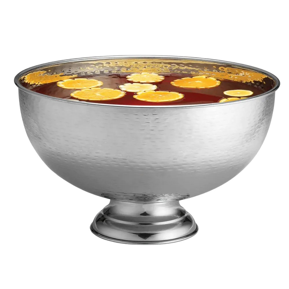 3.4Gal Hammered Pedestal Punch Bowl 4
