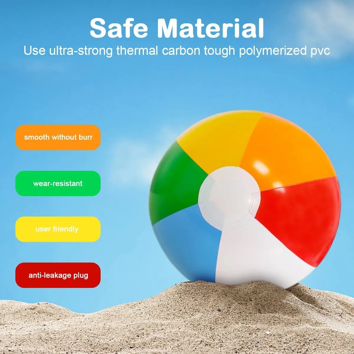 Novelty Beach Balls 16in Inflatable Toy for Kids 20in12in 6