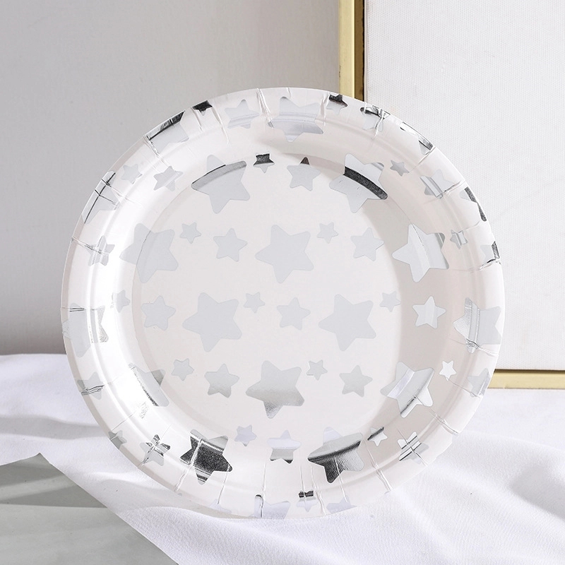 Custom 7" Disposable Party Picnic Salad Dessert Paper Plate 5