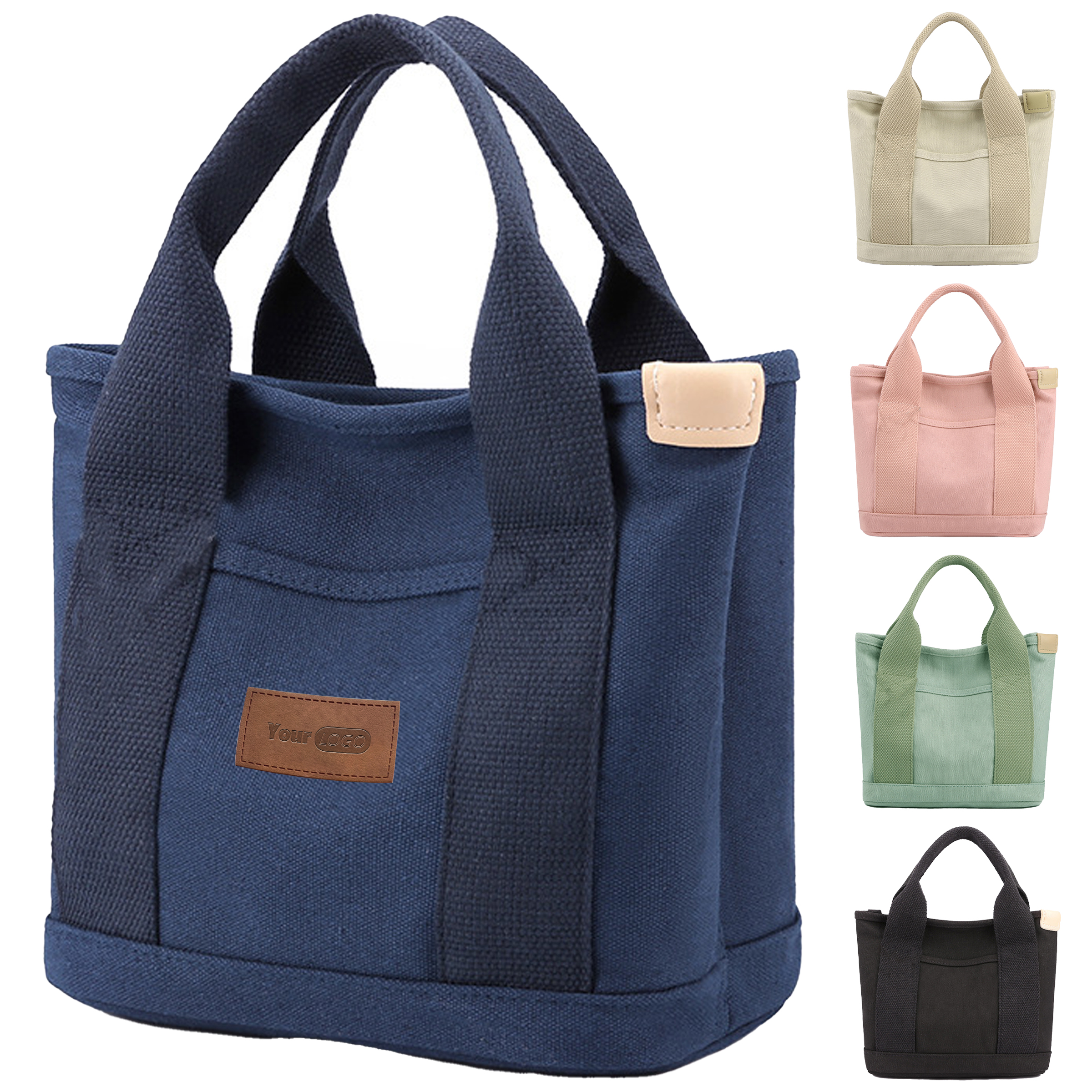 Canvas Simple Large Capacity Handbag, custom tote bag with logo imprint 3