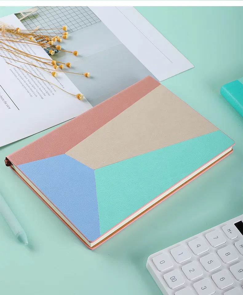 Stitching Color Geometric Figure Cover A5 Notebook 4