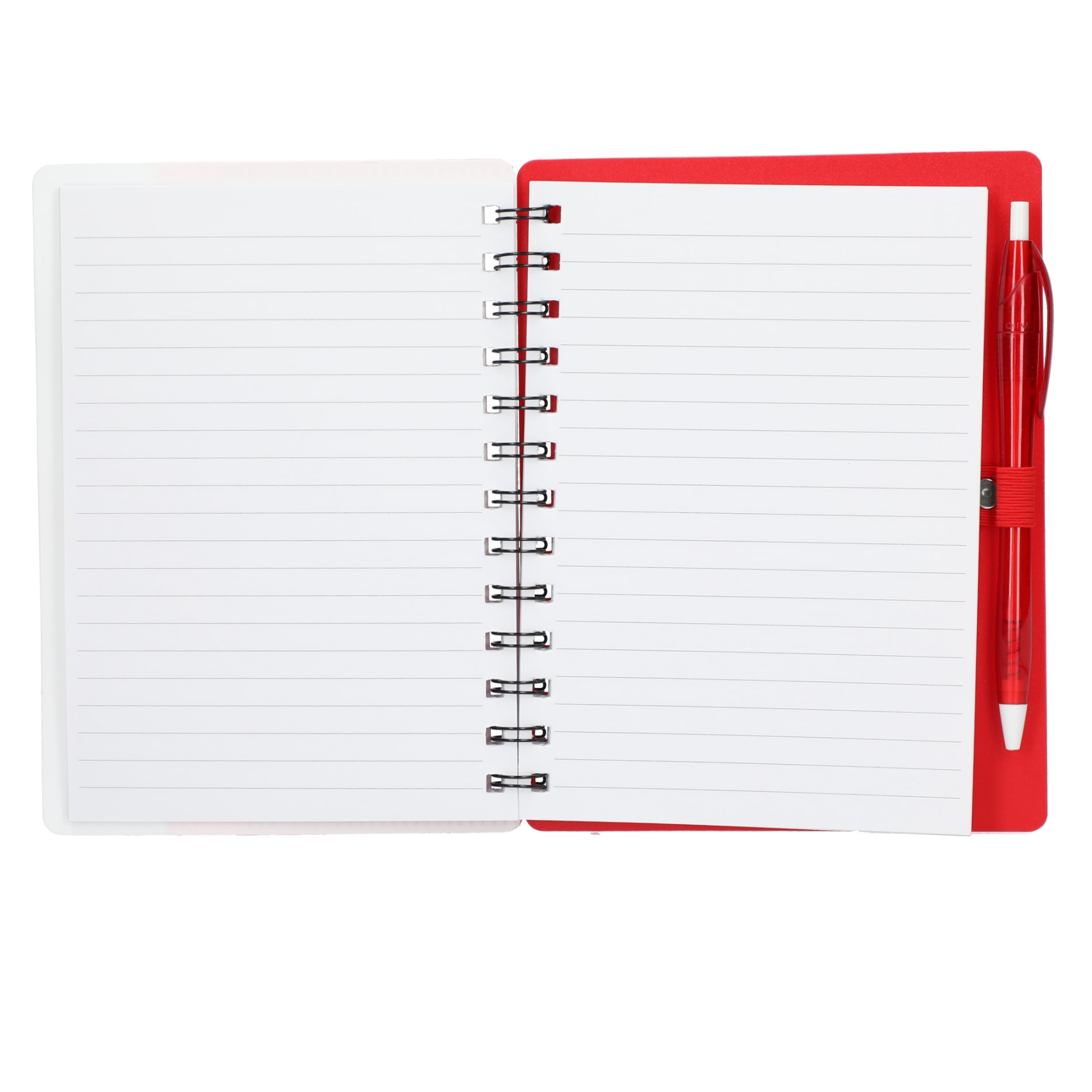 5" x 7" Recycled Dual Pocket Spiral Notebook w Pen 22