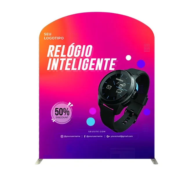 10ft Inline Trade Show Booth – Portable Backwall Display with Counter 2