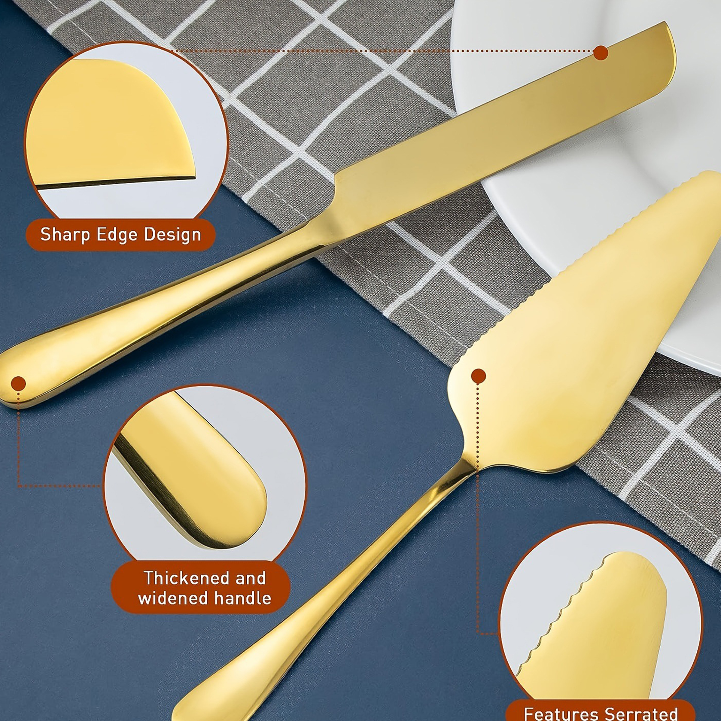 Stainless Steel Cake Knife And Shovel Set 3