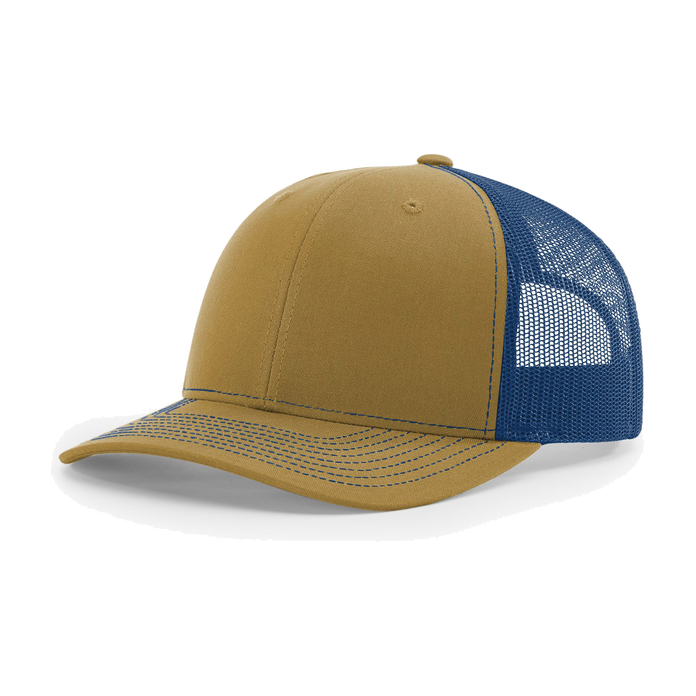 Richardson 112 6-Panel Snapback Trucker Hat w/Leatherette Adhesive Patches or Embroidery 75