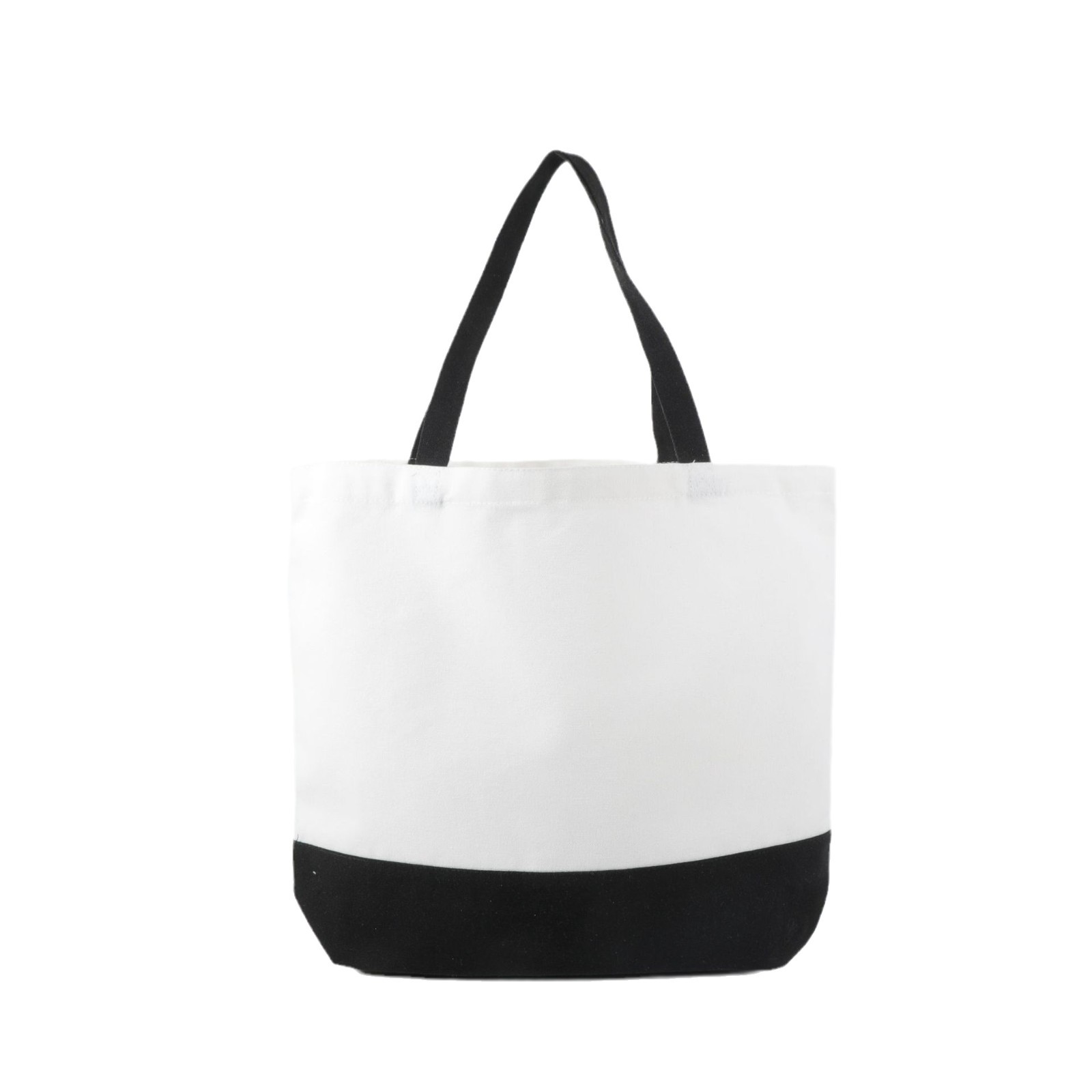 Handheld Patchwork Canvas Folding Shopping Bag, custom tote bag with logo imprint 2