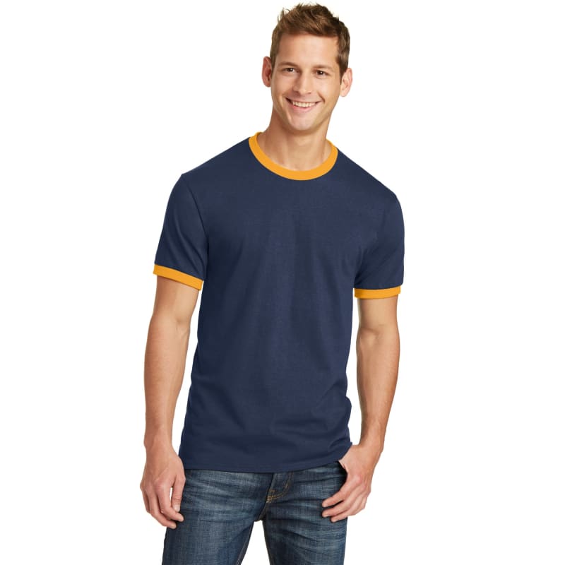 Port & Company Core Cotton Ringer Tee. 25