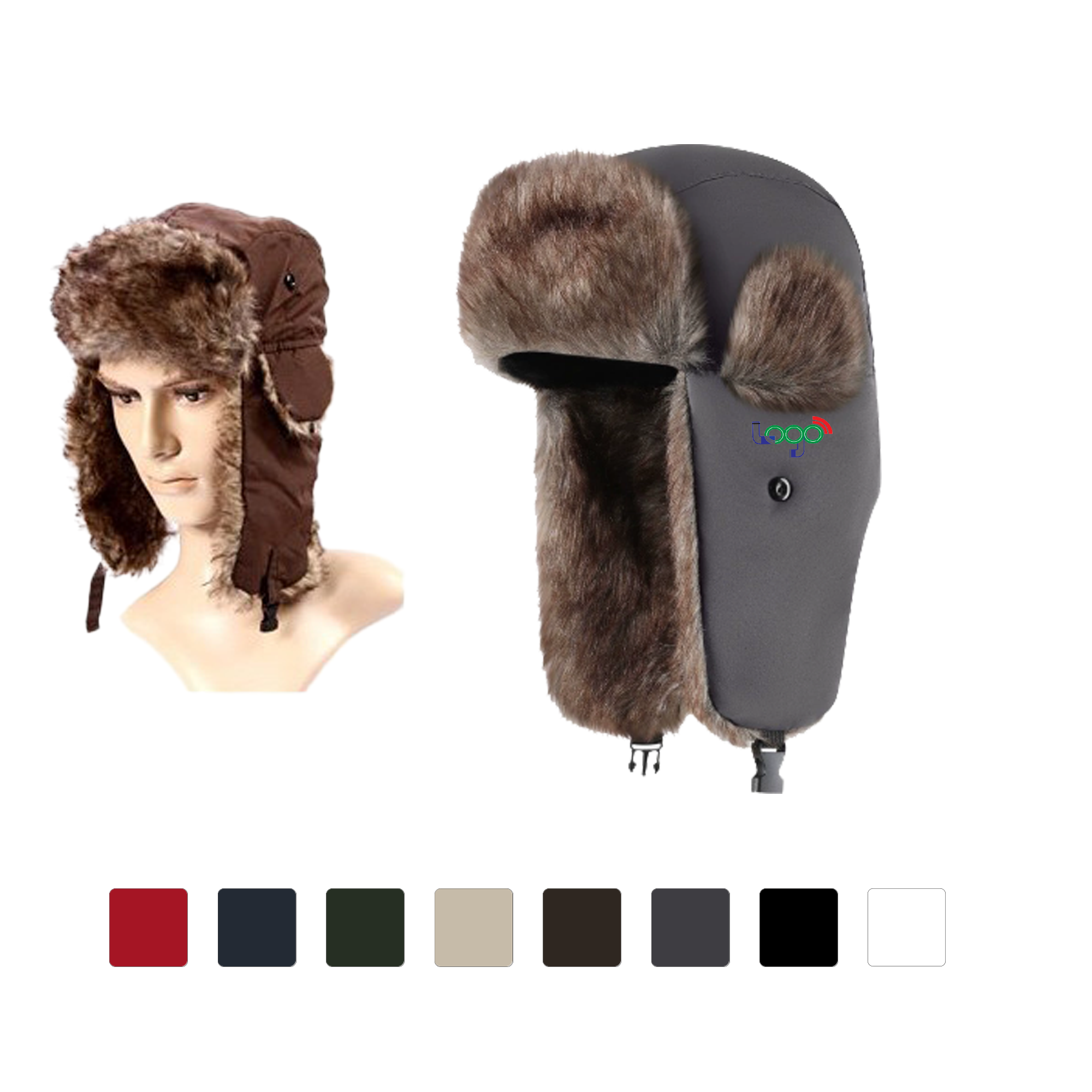 Winter Trapper Hat with Faux Fur Ear Flaps 2