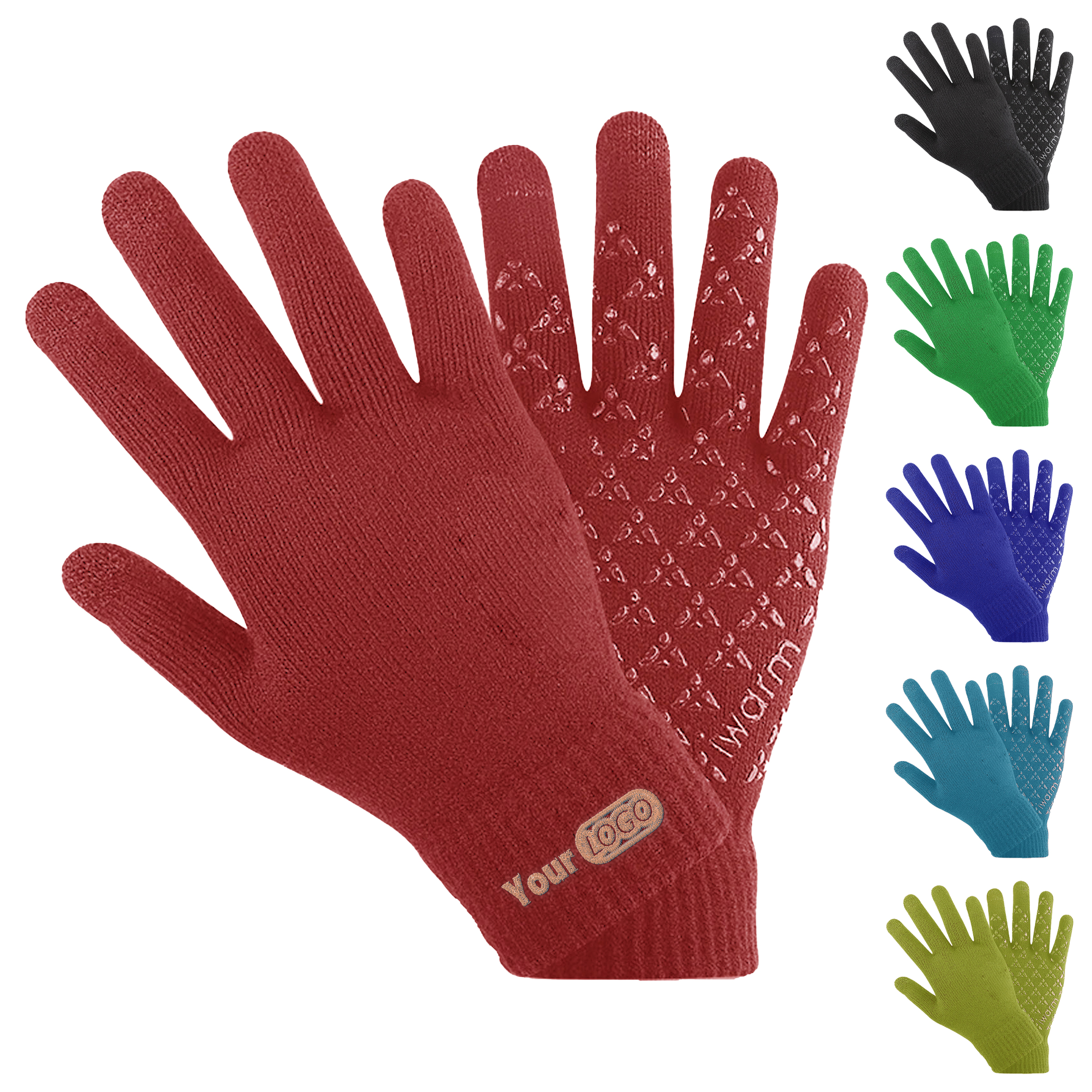 Acrylic Versatile Non-Slip Knitted Gloves For Cold Weather 2