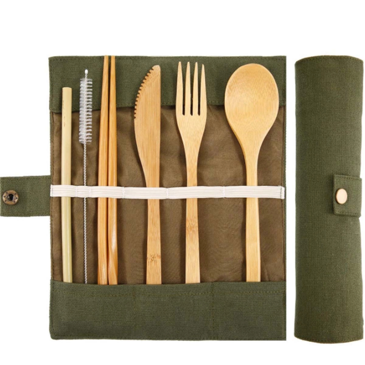 Bamboo Cutlery Bamboo Utensils Reusable Flatware Set 5