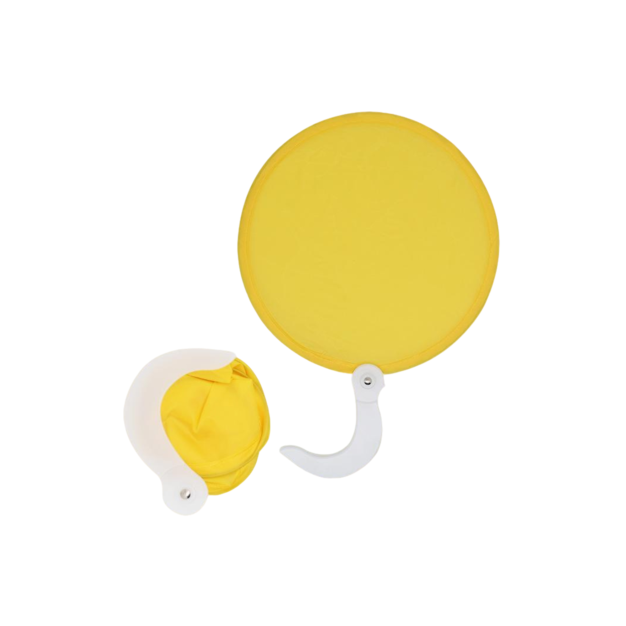 Poly Fabric Foldable Hand Fan Disc 10
