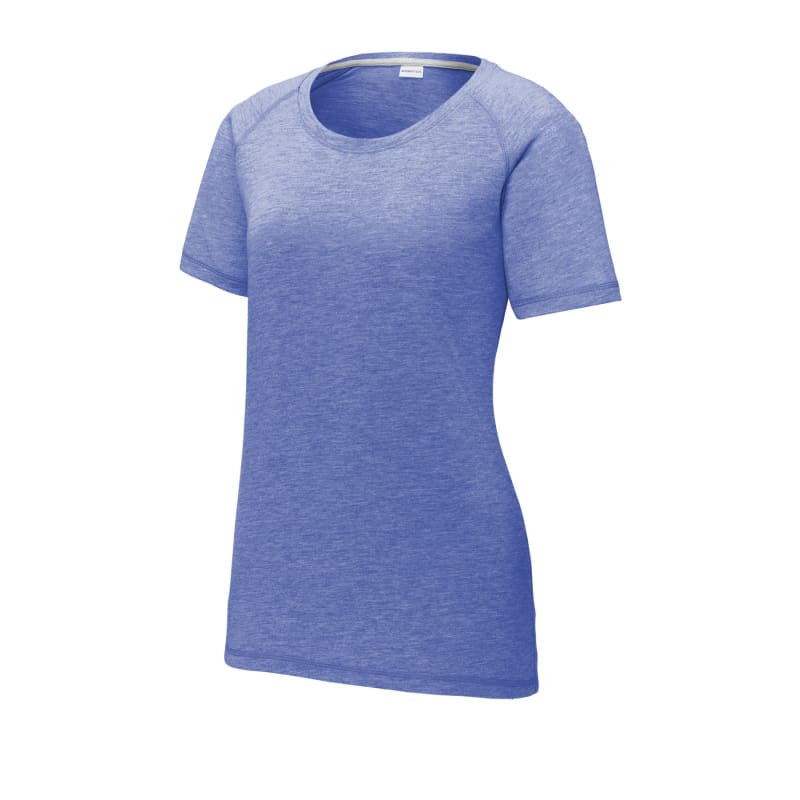 Sport-Tek Women's PosiCharge Tri-Blend Wicking Scoop Neck Raglan Tee. 68