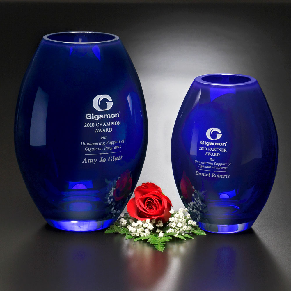 Cobalt Barrel Vase 10