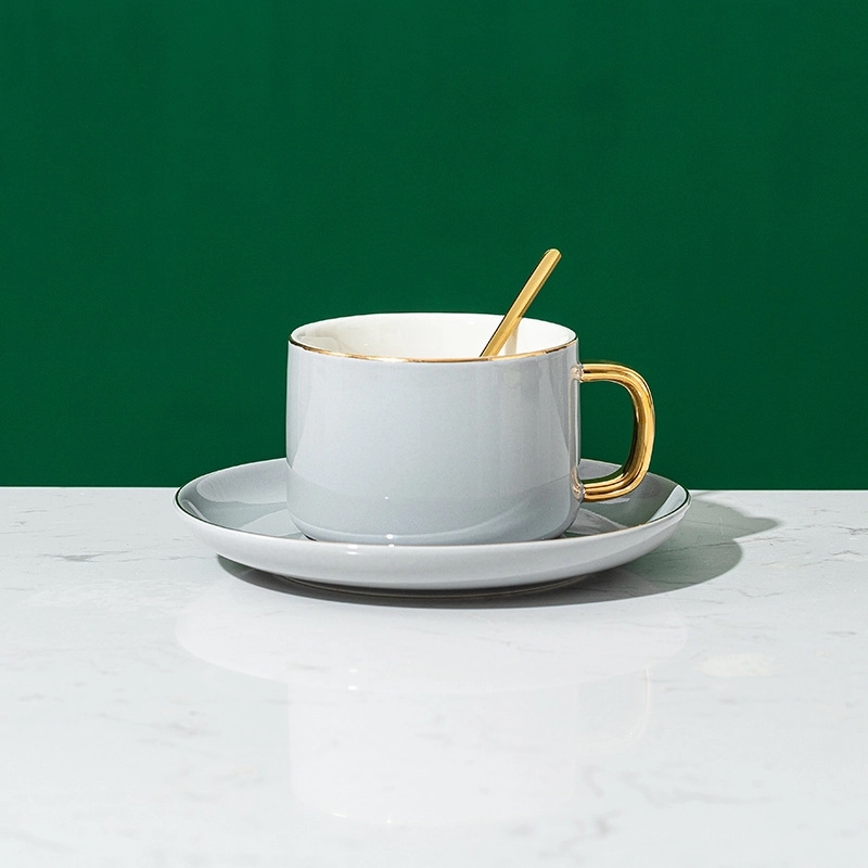 Custom 8.5 oz Macaron-colored coffee cups and saucers 3
