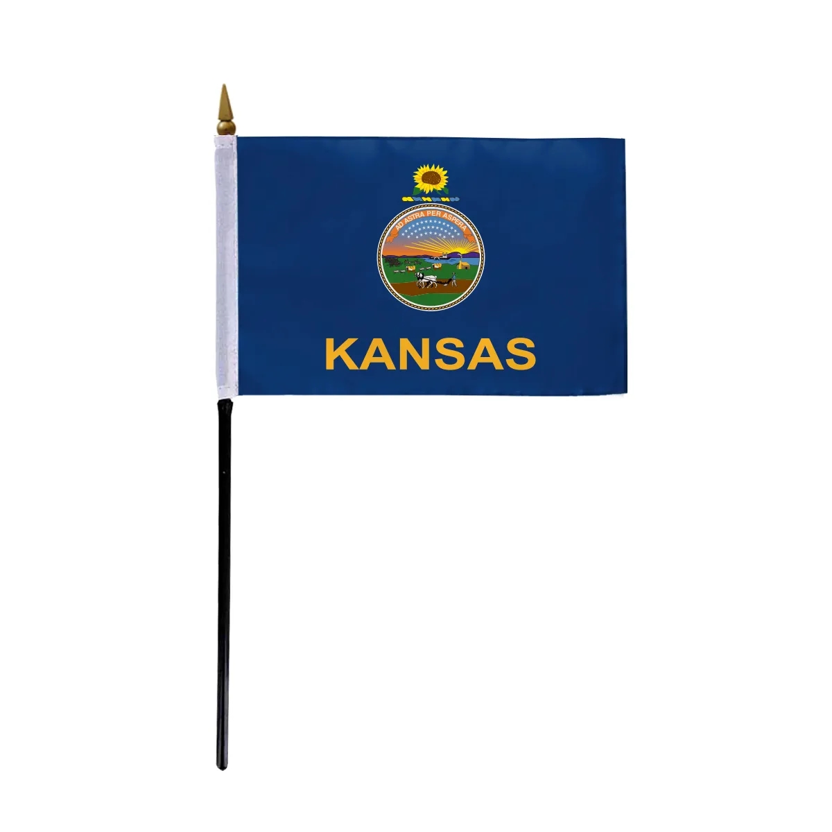 4"x6" & 12"x18'' Kansas ePoly Printed Stick Flags 3