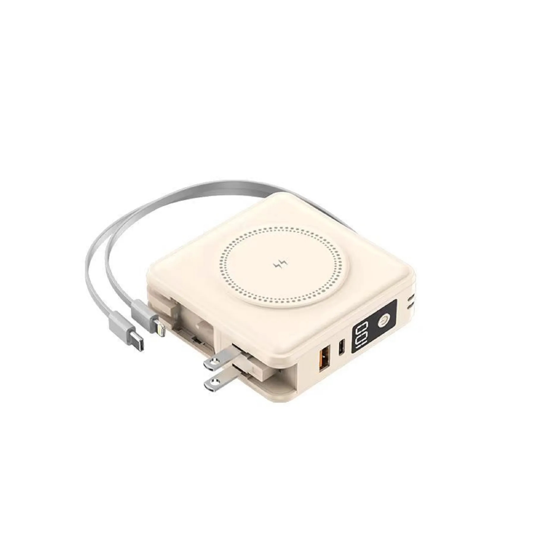 15000 mAh Wireless Magnetic Power Bank Built Plug & Cables 3