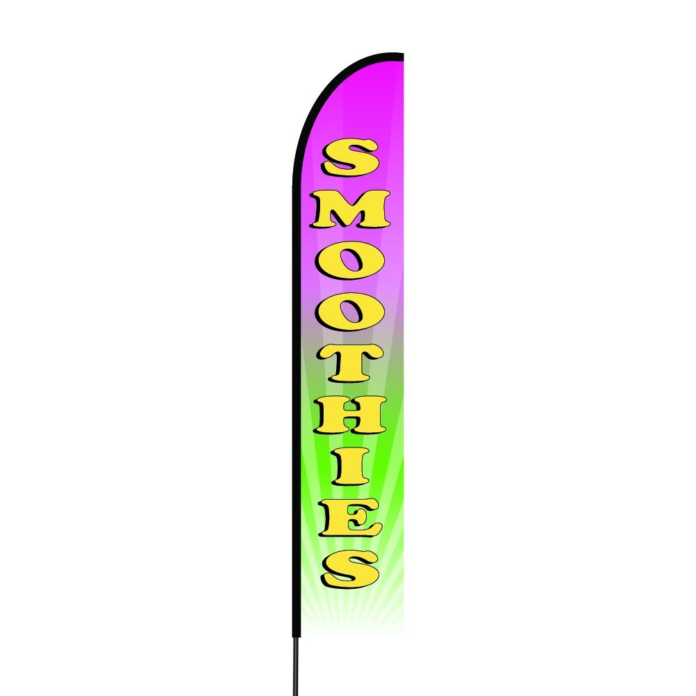 Smoothies Flag Kit Hardware 15' Feet Feather Flag Sign Outdoor Banner 1