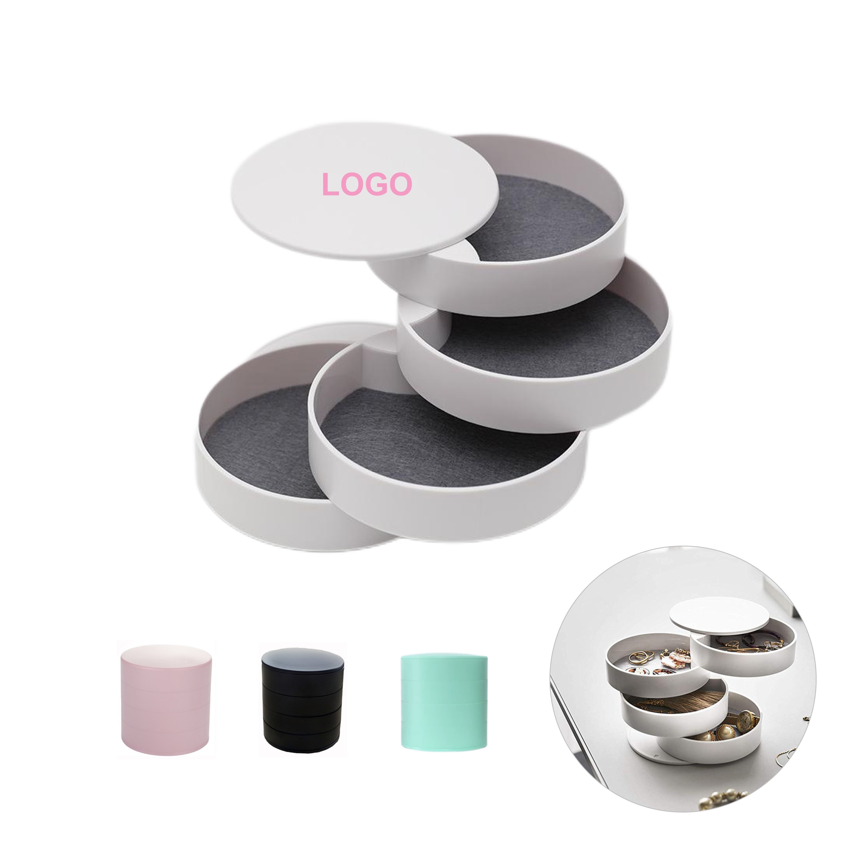 4-Layer Rotatable Jewelry Box (direct import) 4