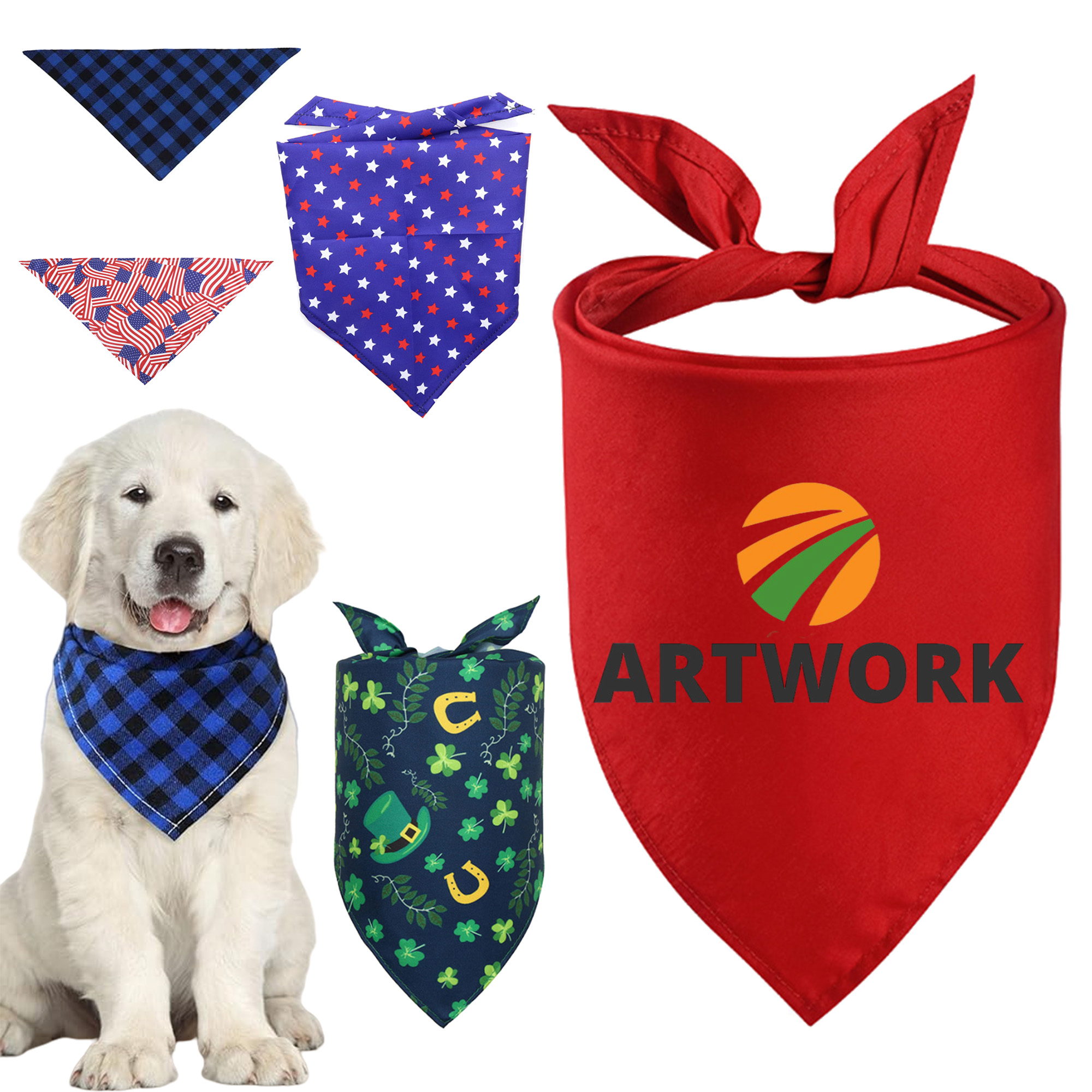 Durable Triangle Reversible Pet Scarf 4