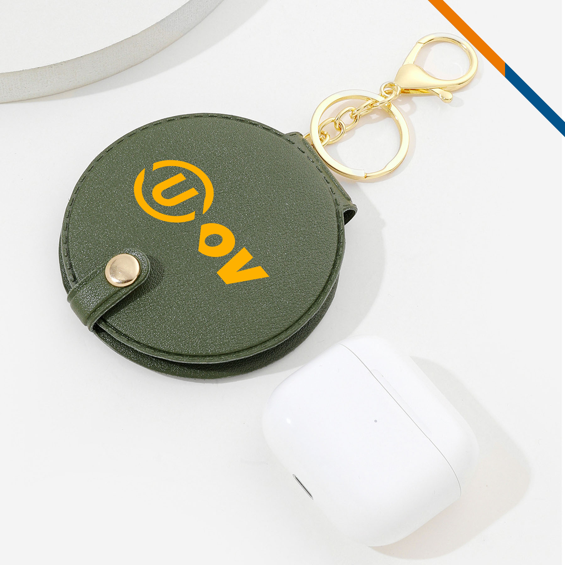 PeltGlow Leather Keychain Compact Mirror 2