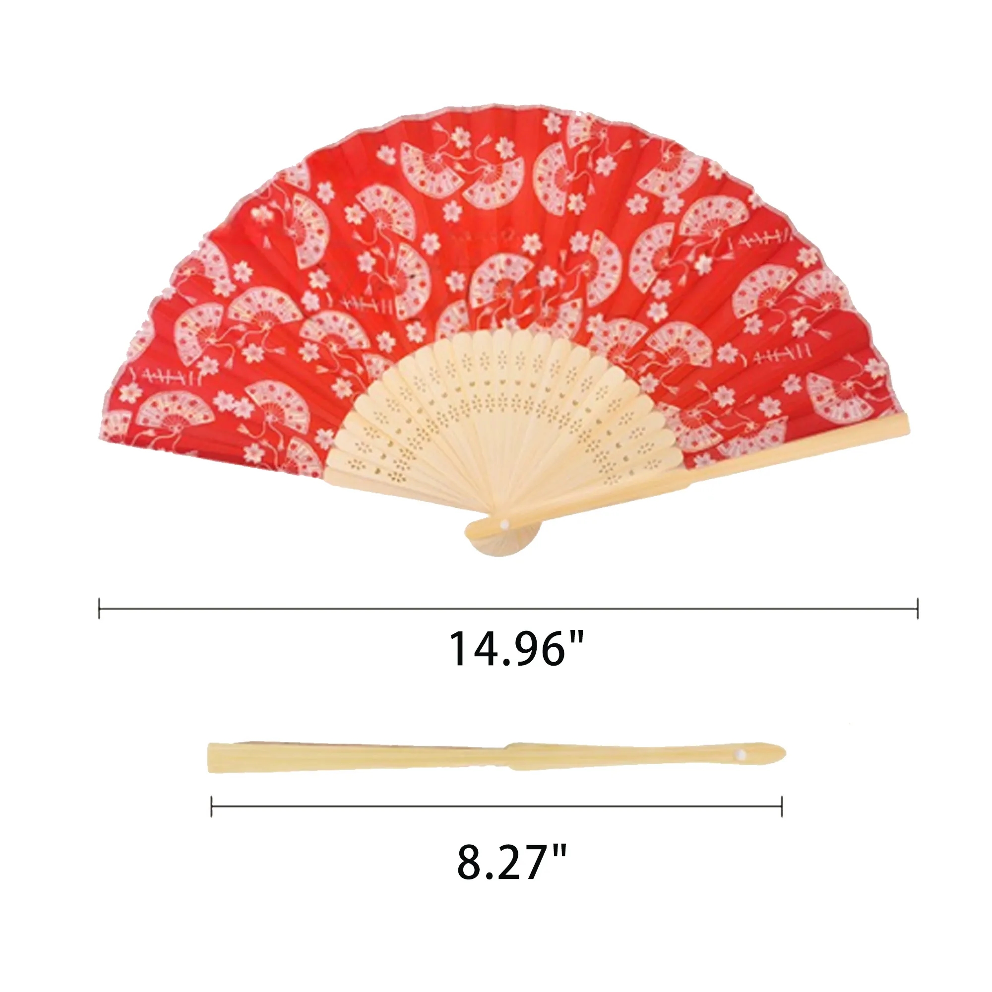 Folding Hand Fan With Bamboo Rib 4