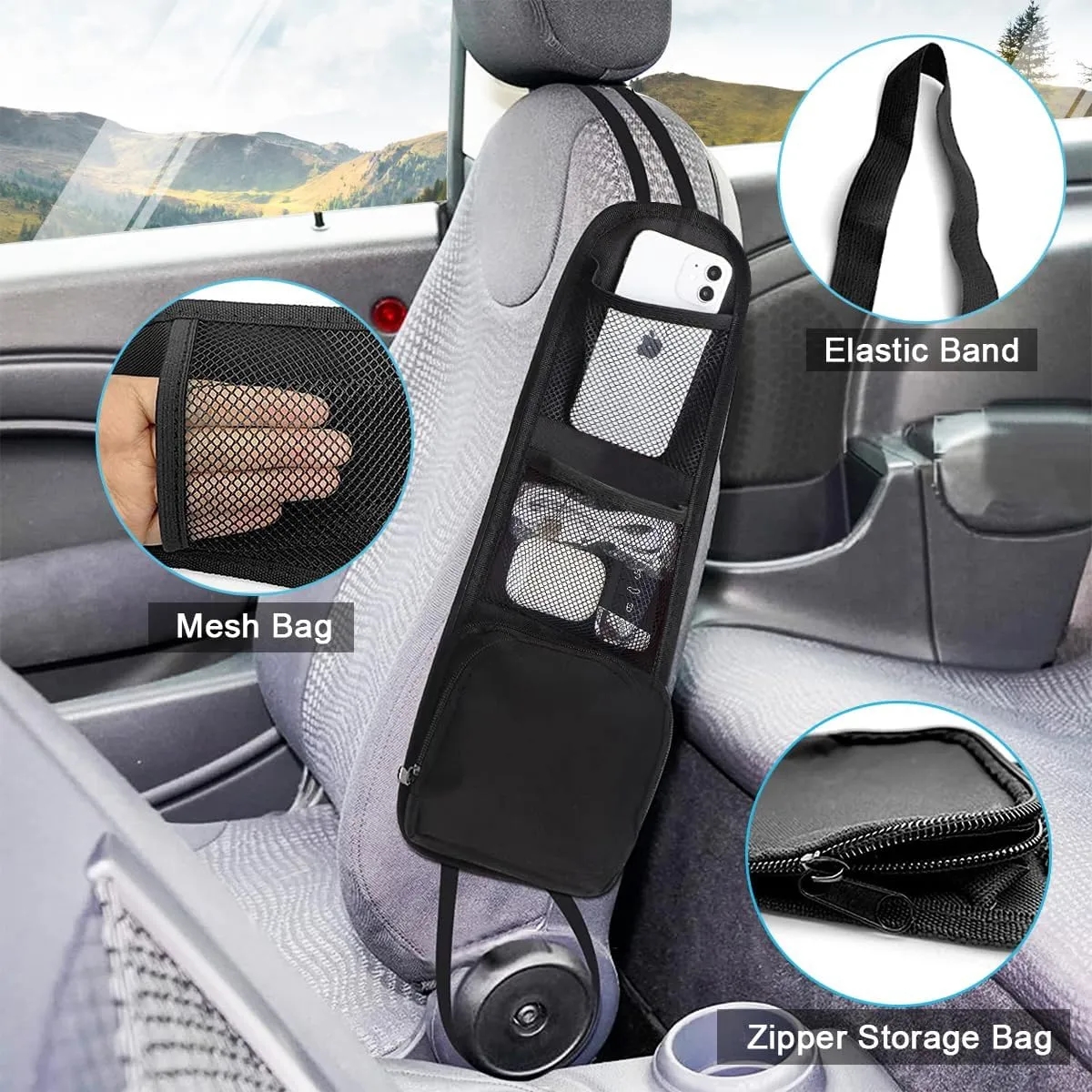 Car Seat Side Organizer Storage Hanging Bag 2