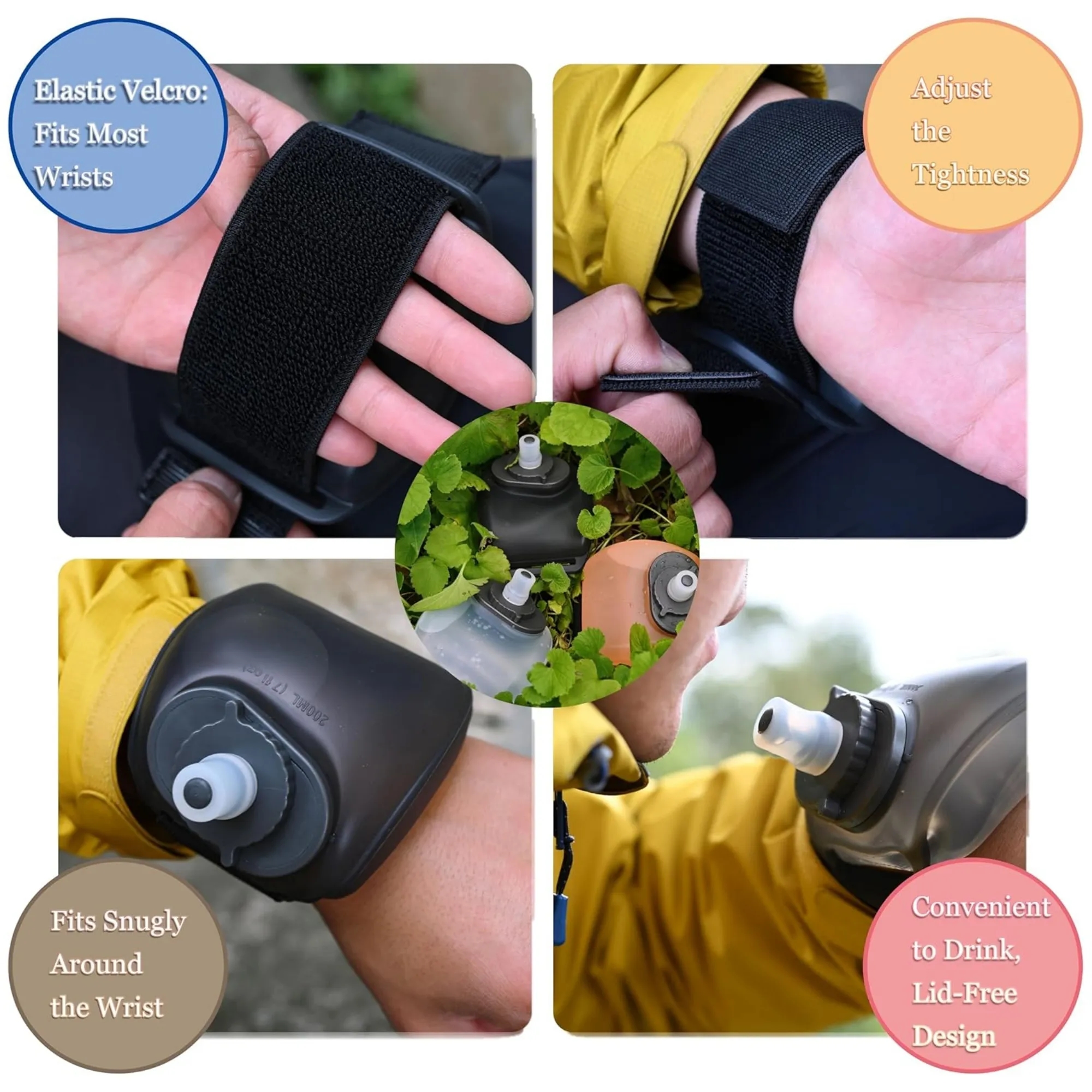 7OZ Wrist Water Bottle with Twist Cap and Spout 8