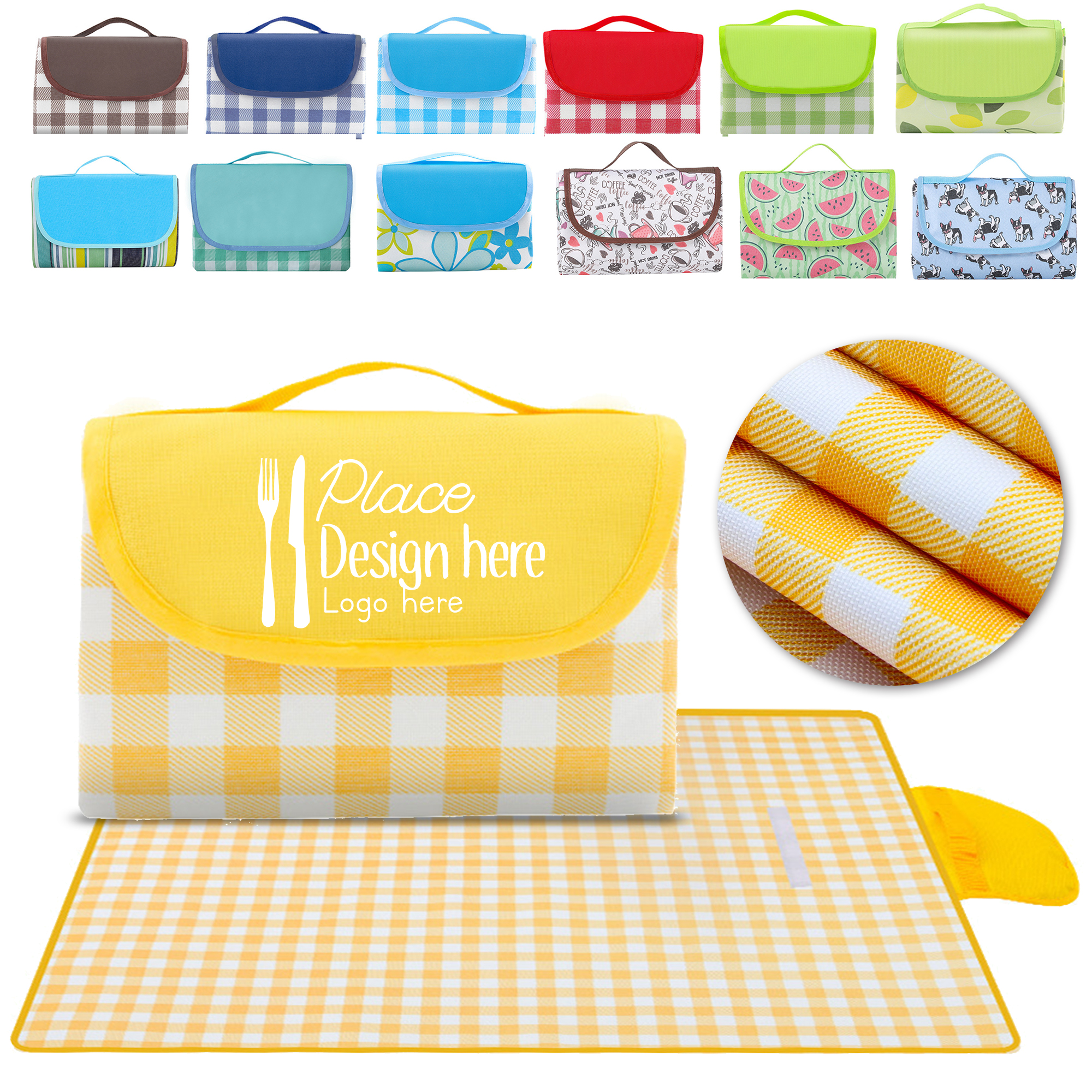 60" x 40" Outdoor Plaid Picnic Blanket 2