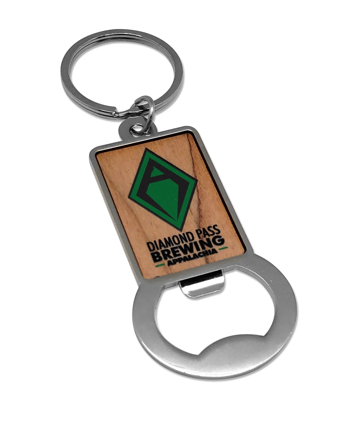UV Color Wood Imprint Bottle Opener Keychain (Single Sided) 2
