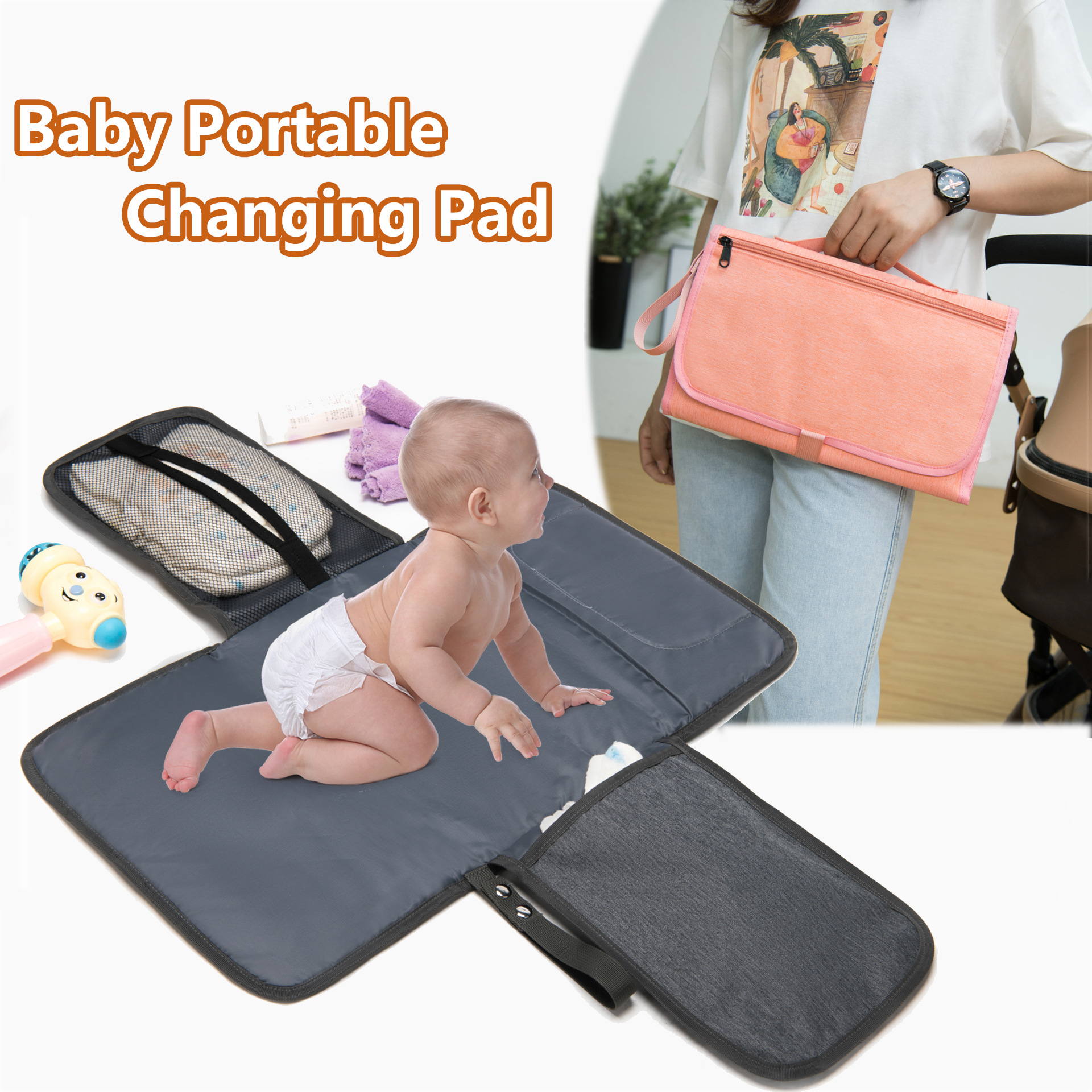 Baby Shoulder Strap Portable Diaper Pad 6