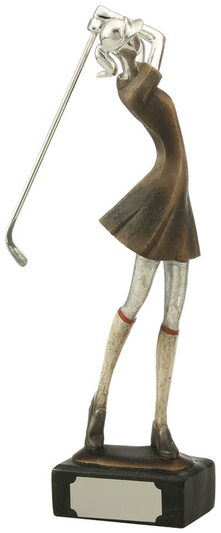 Golfer - Female, Large Golf Design Series Resin, 12-3/4" 2