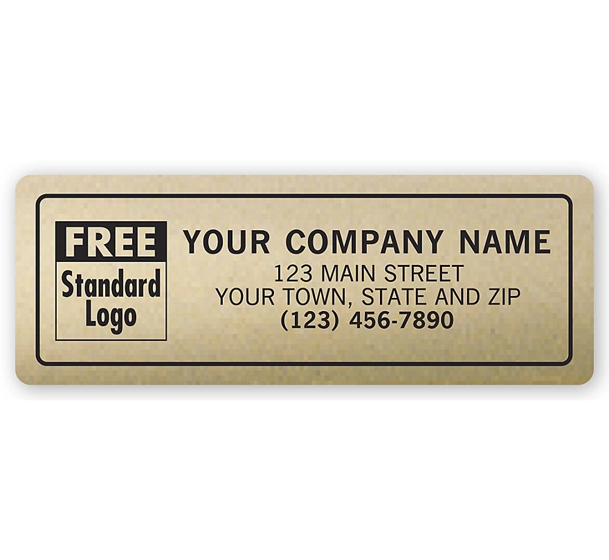 Advertising Labels, Padded, Poly Film, Gold 2
