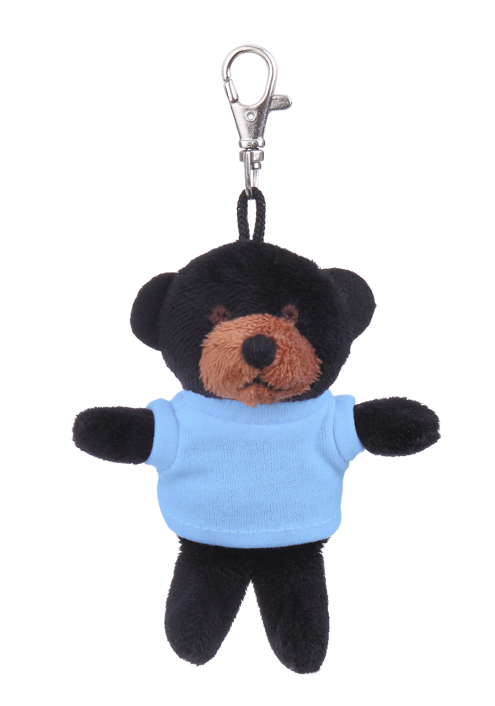 Soft Plush Black Bear Keychain with Tee