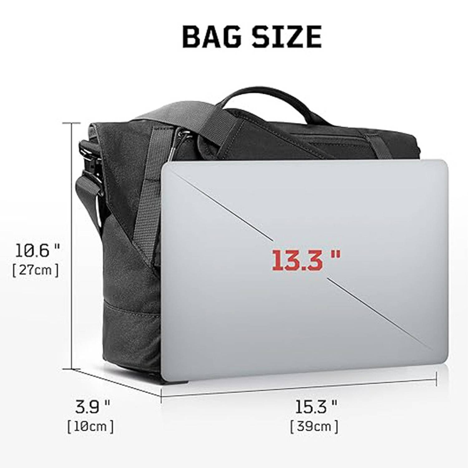 Large Capacity Nylon Messenger Bag w/ Handle for Travel Work 9