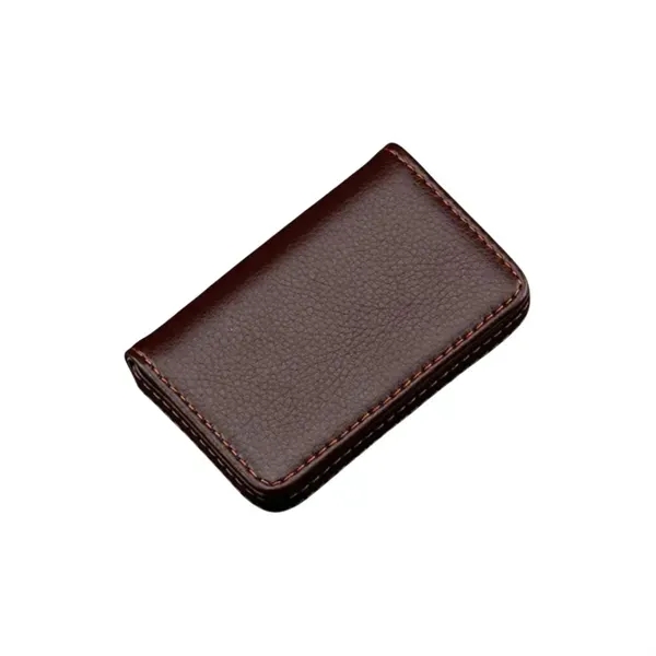 PU Leather Business Card Holder with Magnetic Flap 5