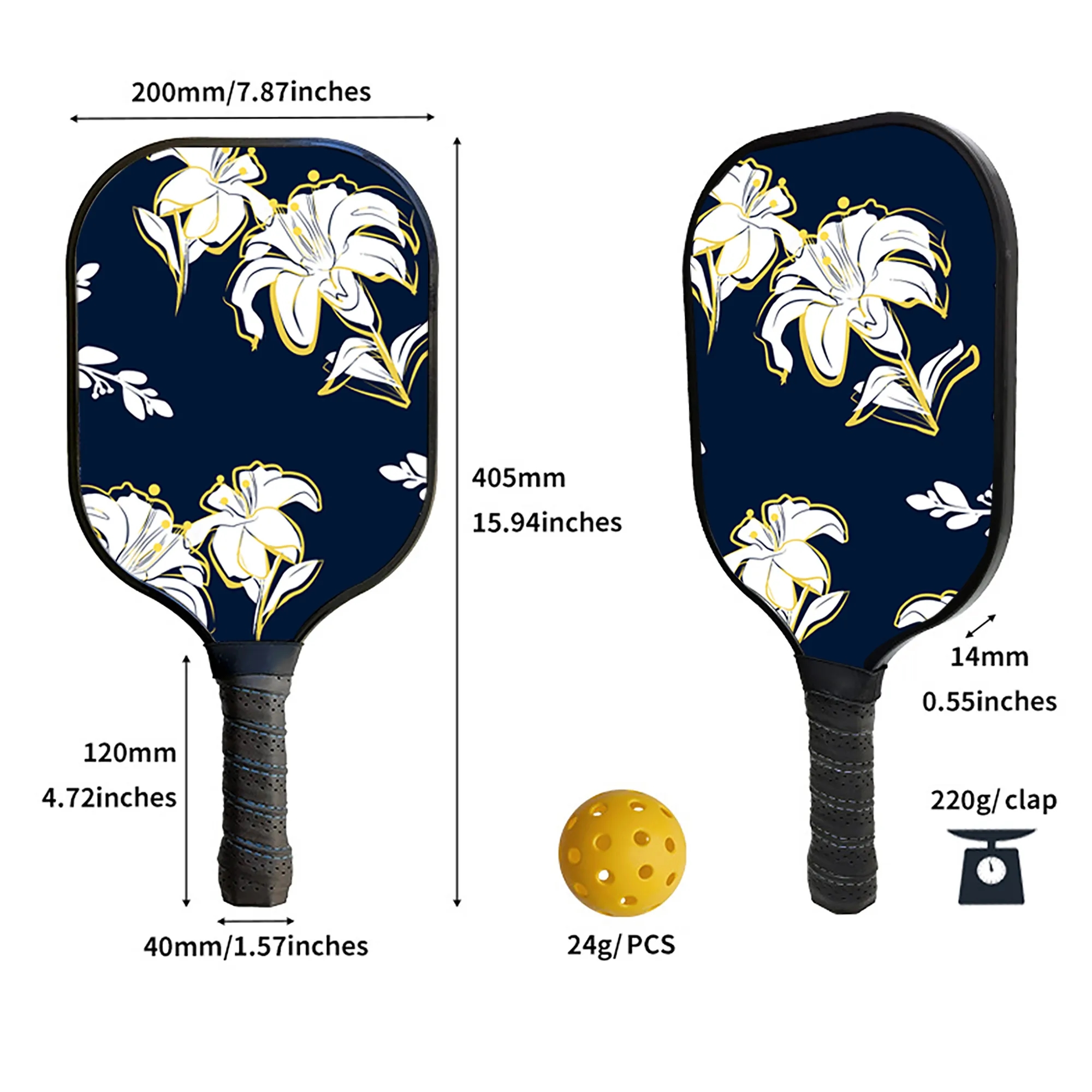 Full Color Fiberglass Pickleball Set 2