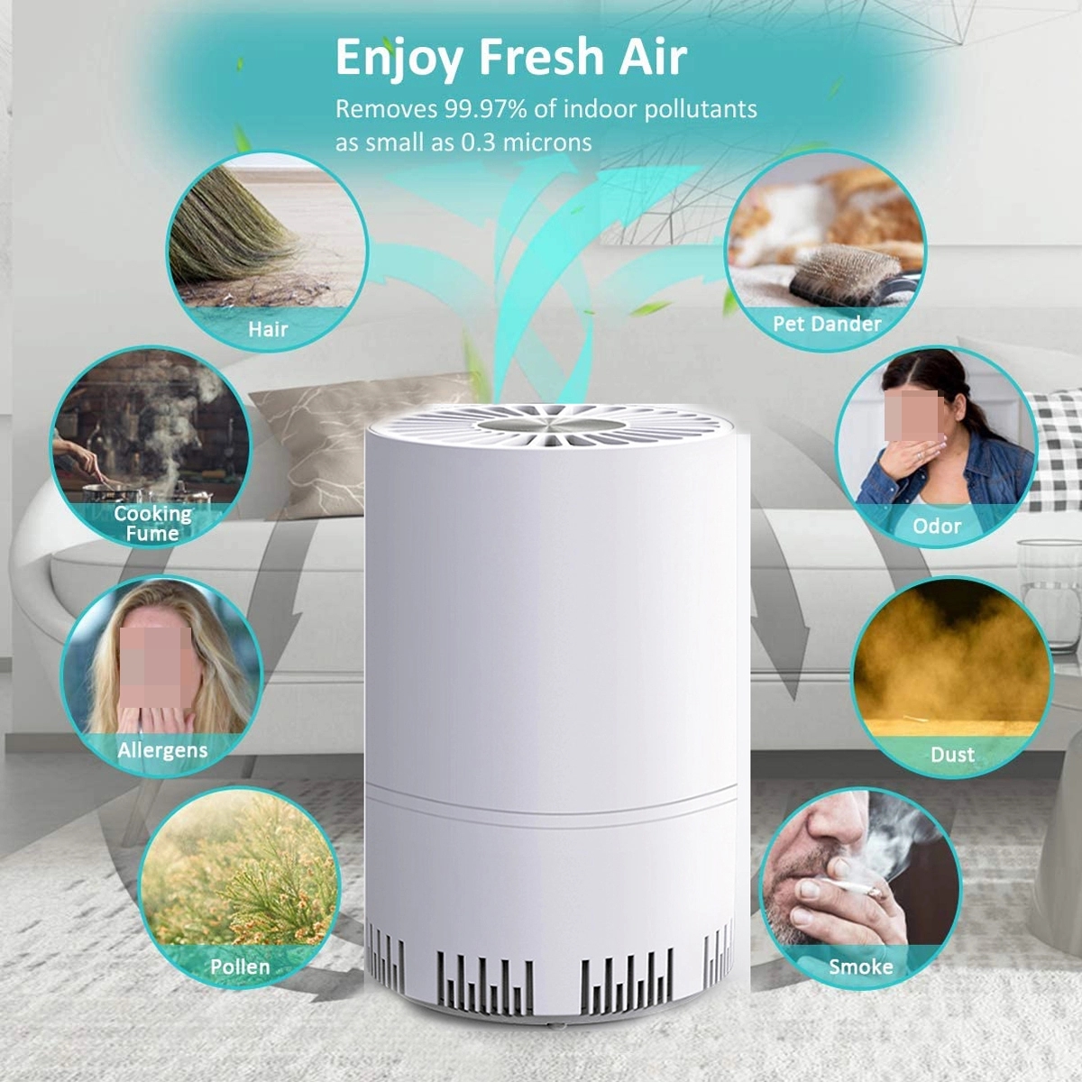 Air Purifier Small Portable Cleaner With HEPA Filter 5